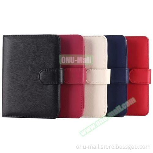 Litchi Texture Magnetic Button Protective Leather Case Cover for Amazon Kindle Paperwhite 2